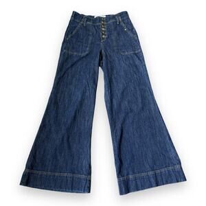 Sold Pilcro Anthropologie Wide Leg Flare Jeans 28 Dark Wash​